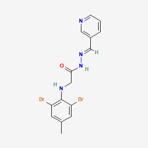 molecular formula C15H14Br2N4O B11120254 2-[(2,6-Dibromo-4-methylphenyl)amino]-N'-[(E)-(pyridin-3-YL)methylidene]acetohydrazide 