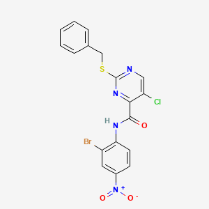 molecular formula C18H12BrClN4O3S B11120283 2-(benzylsulfanyl)-N-(2-bromo-4-nitrophenyl)-5-chloropyrimidine-4-carboxamide 