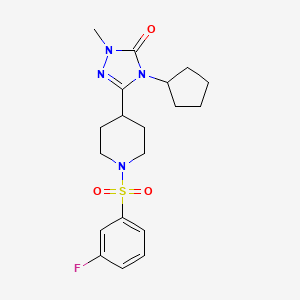 4-cyclopentyl-3-(1-((3-fluorophenyl)sulfonyl)piperidin-4-yl)-1-methyl-1H-1,2,4-triazol-5(4H)-one