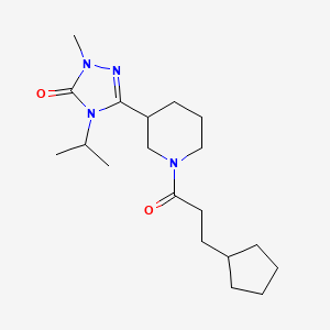 3-(1-(3-cyclopentylpropanoyl)piperidin-3-yl)-4-isopropyl-1-methyl-1H-1,2,4-triazol-5(4H)-one