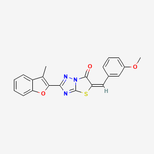 (5E)-5-(3-methoxybenzylidene)-2-(3-methyl-1-benzofuran-2-yl)[1,3]thiazolo[3,2-b][1,2,4]triazol-6(5H)-one