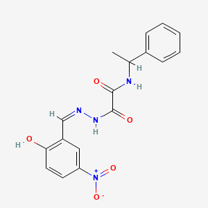 2-[(2Z)-2-(2-hydroxy-5-nitrobenzylidene)hydrazinyl]-2-oxo-N-(1-phenylethyl)acetamide