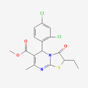 methyl 5-(2,4-dichlorophenyl)-2-ethyl-7-methyl-3-oxo-2,3-dihydro-5H-[1,3]thiazolo[3,2-a]pyrimidine-6-carboxylate