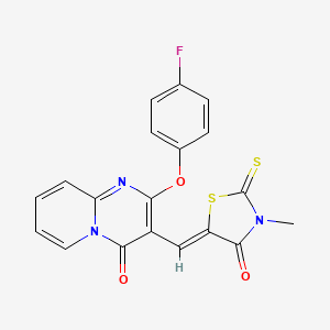 2-(4-fluorophenoxy)-3-[(Z)-(3-methyl-4-oxo-2-thioxo-1,3-thiazolidin-5-ylidene)methyl]-4H-pyrido[1,2-a]pyrimidin-4-one