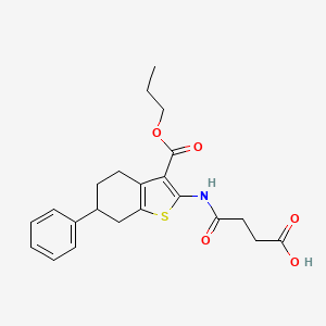 4-Oxo-4-{[6-phenyl-3-(propoxycarbonyl)-4,5,6,7-tetrahydro-1-benzothiophen-2-yl]amino}butanoic acid