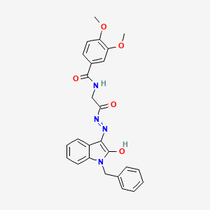 molecular formula C26H24N4O5 B11120475 N-[2-[(2Z)-2-(1-benzyl-2-oxoindol-3-ylidene)hydrazinyl]-2-oxoethyl]-3,4-dimethoxybenzamide 