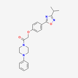 1-(4-Phenylpiperazin-1-yl)-2-{4-[3-(propan-2-yl)-1,2,4-oxadiazol-5-yl]phenoxy}ethanone