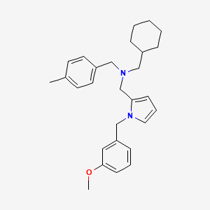 molecular formula C28H36N2O B11120508 (Cyclohexylmethyl)({1-[(3-methoxyphenyl)methyl]-1H-pyrrol-2-YL}methyl)[(4-methylphenyl)methyl]amine 