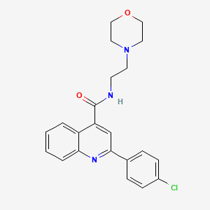 molecular formula C22H22ClN3O2 B11120516 2-(4-chlorophenyl)-N-[2-(morpholin-4-yl)ethyl]quinoline-4-carboxamide 