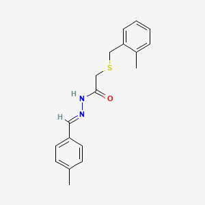 2-[(2-methylbenzyl)sulfanyl]-N'-[(E)-(4-methylphenyl)methylidene]acetohydrazide