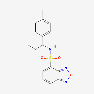 molecular formula C16H17N3O3S B11120527 N-[1-(4-methylphenyl)propyl]-2,1,3-benzoxadiazole-4-sulfonamide 