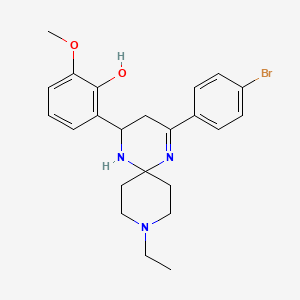 molecular formula C23H28BrN3O2 B11120531 2-[4-(4-Bromophenyl)-9-ethyl-1,5,9-triazaspiro[5.5]undec-4-en-2-yl]-6-methoxyphenol 