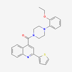 molecular formula C26H25N3O2S B11120537 [4-(2-Ethoxyphenyl)piperazin-1-yl][2-(thiophen-2-yl)quinolin-4-yl]methanone 