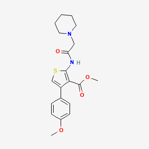 molecular formula C20H24N2O4S B11120574 Methyl 4-(4-methoxyphenyl)-2-[(piperidin-1-ylacetyl)amino]thiophene-3-carboxylate 