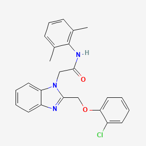 molecular formula C24H22ClN3O2 B11120577 2-{2-[(2-chlorophenoxy)methyl]-1H-benzimidazol-1-yl}-N-(2,6-dimethylphenyl)acetamide 