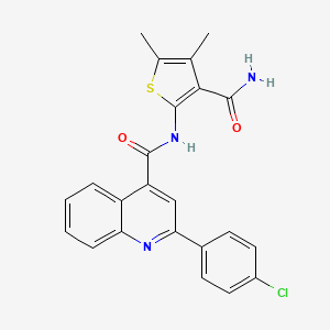 N-(3-carbamoyl-4,5-dimethylthiophen-2-yl)-2-(4-chlorophenyl)quinoline-4-carboxamide