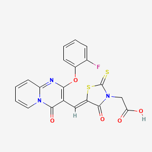 [(5Z)-5-{[2-(2-fluorophenoxy)-4-oxo-4H-pyrido[1,2-a]pyrimidin-3-yl]methylidene}-4-oxo-2-thioxo-1,3-thiazolidin-3-yl]acetic acid