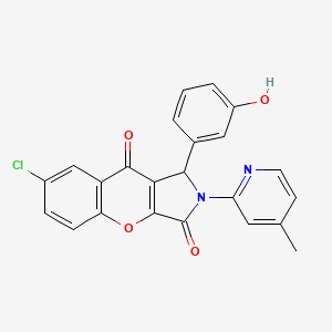 molecular formula C23H15ClN2O4 B11120611 7-Chloro-1-(3-hydroxyphenyl)-2-(4-methylpyridin-2-yl)-1,2-dihydrochromeno[2,3-c]pyrrole-3,9-dione 