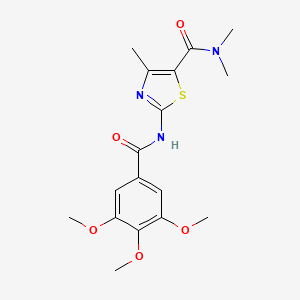 molecular formula C17H21N3O5S B11120652 N,N,4-trimethyl-2-{[(3,4,5-trimethoxyphenyl)carbonyl]amino}-1,3-thiazole-5-carboxamide 