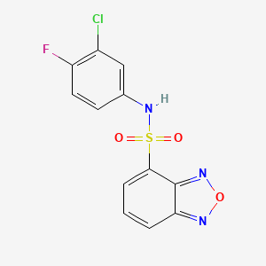 molecular formula C12H7ClFN3O3S B11120664 N-(3-chloro-4-fluorophenyl)-2,1,3-benzoxadiazole-4-sulfonamide 