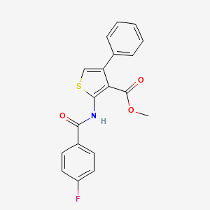 molecular formula C19H14FNO3S B11120677 Methyl 2-{[(4-fluorophenyl)carbonyl]amino}-4-phenylthiophene-3-carboxylate 