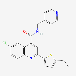 6-chloro-2-(5-ethylthiophen-2-yl)-N-(pyridin-4-ylmethyl)quinoline-4-carboxamide