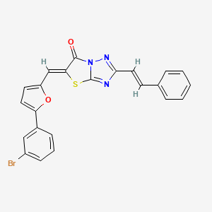 (5Z)-5-{[5-(3-bromophenyl)furan-2-yl]methylidene}-2-[(E)-2-phenylethenyl][1,3]thiazolo[3,2-b][1,2,4]triazol-6(5H)-one