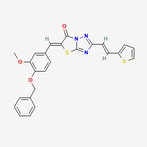 molecular formula C25H19N3O3S2 B11120721 (5Z)-5-[4-(benzyloxy)-3-methoxybenzylidene]-2-[(E)-2-(thiophen-2-yl)ethenyl][1,3]thiazolo[3,2-b][1,2,4]triazol-6(5H)-one 