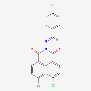 molecular formula C19H9Cl3N2O2 B11120727 6,7-dichloro-2-{[(E)-(4-chlorophenyl)methylidene]amino}-1H-benzo[de]isoquinoline-1,3(2H)-dione 