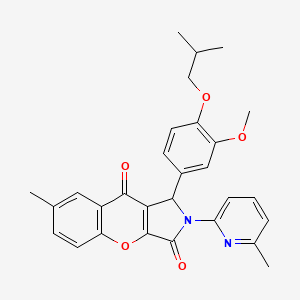 molecular formula C29H28N2O5 B11120741 1-[3-Methoxy-4-(2-methylpropoxy)phenyl]-7-methyl-2-(6-methylpyridin-2-yl)-1,2-dihydrochromeno[2,3-c]pyrrole-3,9-dione 