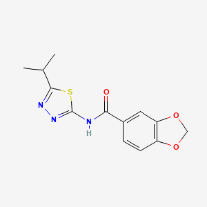 N-(5-propan-2-yl-1,3,4-thiadiazol-2-yl)-1,3-benzodioxole-5-carboxamide