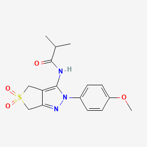 N-(2-(4-methoxyphenyl)-5,5-dioxido-4,6-dihydro-2H-thieno[3,4-c]pyrazol-3-yl)isobutyramide