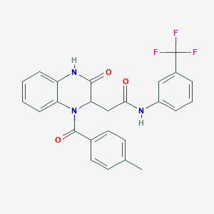 2-{1-[(4-methylphenyl)carbonyl]-3-oxo-1,2,3,4-tetrahydroquinoxalin-2-yl}-N-[3-(trifluoromethyl)phenyl]acetamide