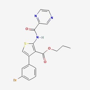 Propyl 4-(3-bromophenyl)-2-[(pyrazin-2-ylcarbonyl)amino]thiophene-3-carboxylate