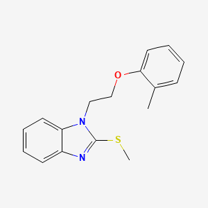 molecular formula C17H18N2OS B11120841 1-[2-(2-methylphenoxy)ethyl]-2-(methylsulfanyl)-1H-benzimidazole 