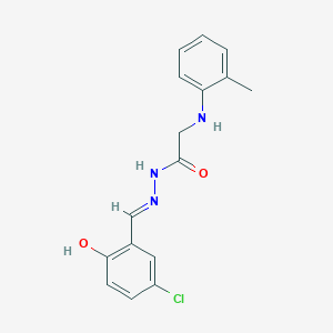 molecular formula C16H16ClN3O2 B11120848 N'-[(E)-(5-Chloro-2-hydroxyphenyl)methylidene]-2-[(2-methylphenyl)amino]acetohydrazide 