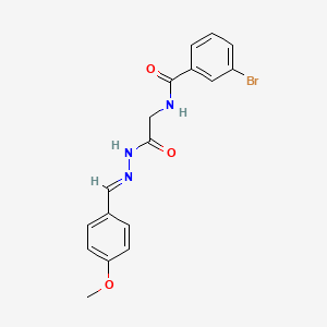 molecular formula C17H16BrN3O3 B11120881 3-Bromo-N-(2-(2-(4-methoxybenzylidene)hydrazino)-2-oxoethyl)benzamide CAS No. 324014-73-5