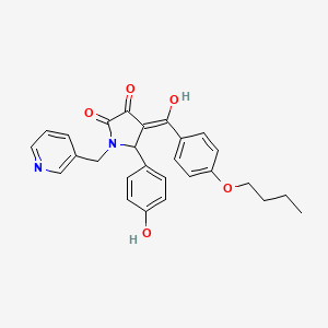 4-[(4-butoxyphenyl)carbonyl]-3-hydroxy-5-(4-hydroxyphenyl)-1-(pyridin-3-ylmethyl)-1,5-dihydro-2H-pyrrol-2-one