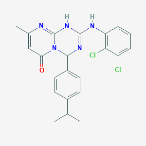 2-[(2,3-dichlorophenyl)amino]-8-methyl-4-[4-(propan-2-yl)phenyl]-1,4-dihydro-6H-pyrimido[1,2-a][1,3,5]triazin-6-one