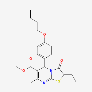 methyl 5-(4-butoxyphenyl)-2-ethyl-7-methyl-3-oxo-2,3-dihydro-5H-[1,3]thiazolo[3,2-a]pyrimidine-6-carboxylate