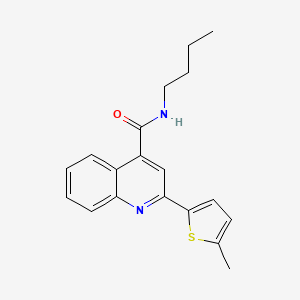 molecular formula C19H20N2OS B11120938 N-butyl-2-(5-methylthiophen-2-yl)quinoline-4-carboxamide 