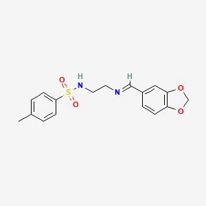 molecular formula C17H18N2O4S B11120953 N-(2-{[(E)-1,3-benzodioxol-5-ylmethylidene]amino}ethyl)-4-methylbenzenesulfonamide 