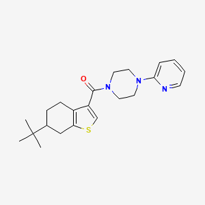 molecular formula C22H29N3OS B11120963 (6-Tert-butyl-4,5,6,7-tetrahydro-1-benzothiophen-3-yl)[4-(pyridin-2-yl)piperazin-1-yl]methanone 