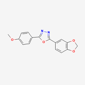 molecular formula C16H12N2O4 B11120967 2-(1,3-Benzodioxol-5-yl)-5-(4-methoxyphenyl)-1,3,4-oxadiazole 