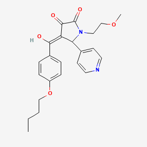 molecular formula C23H26N2O5 B11120979 4-[(4-butoxyphenyl)carbonyl]-3-hydroxy-1-(2-methoxyethyl)-5-(pyridin-4-yl)-1,5-dihydro-2H-pyrrol-2-one 