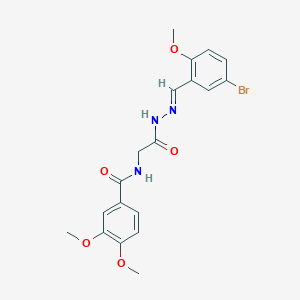 N-[2-[(2E)-2-[(5-bromo-2-methoxyphenyl)methylidene]hydrazinyl]-2-oxoethyl]-3,4-dimethoxybenzamide