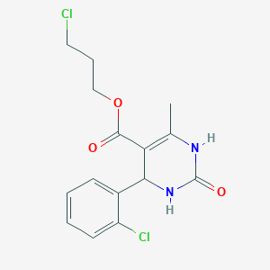 molecular formula C15H16Cl2N2O3 B11121021 3-Chloropropyl 4-(2-chlorophenyl)-6-methyl-2-oxo-1,2,3,4-tetrahydropyrimidine-5-carboxylate 