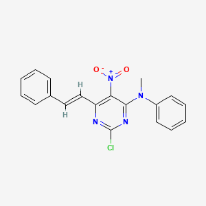 2-chloro-N-methyl-5-nitro-N-phenyl-6-[(E)-2-phenylethenyl]pyrimidin-4-amine