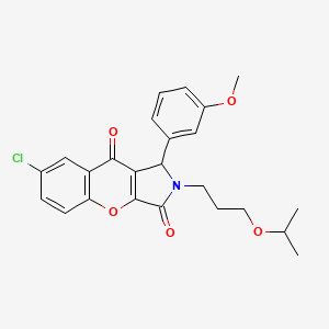 molecular formula C24H24ClNO5 B11121079 7-Chloro-1-(3-methoxyphenyl)-2-[3-(propan-2-yloxy)propyl]-1,2-dihydrochromeno[2,3-c]pyrrole-3,9-dione 