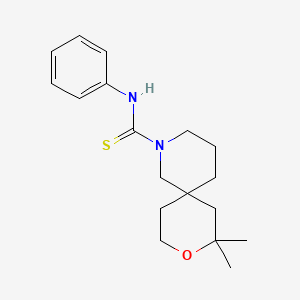 molecular formula C18H26N2OS B11121106 8,8-dimethyl-N-phenyl-9-oxa-2-azaspiro[5.5]undecane-2-carbothioamide CAS No. 306730-85-8